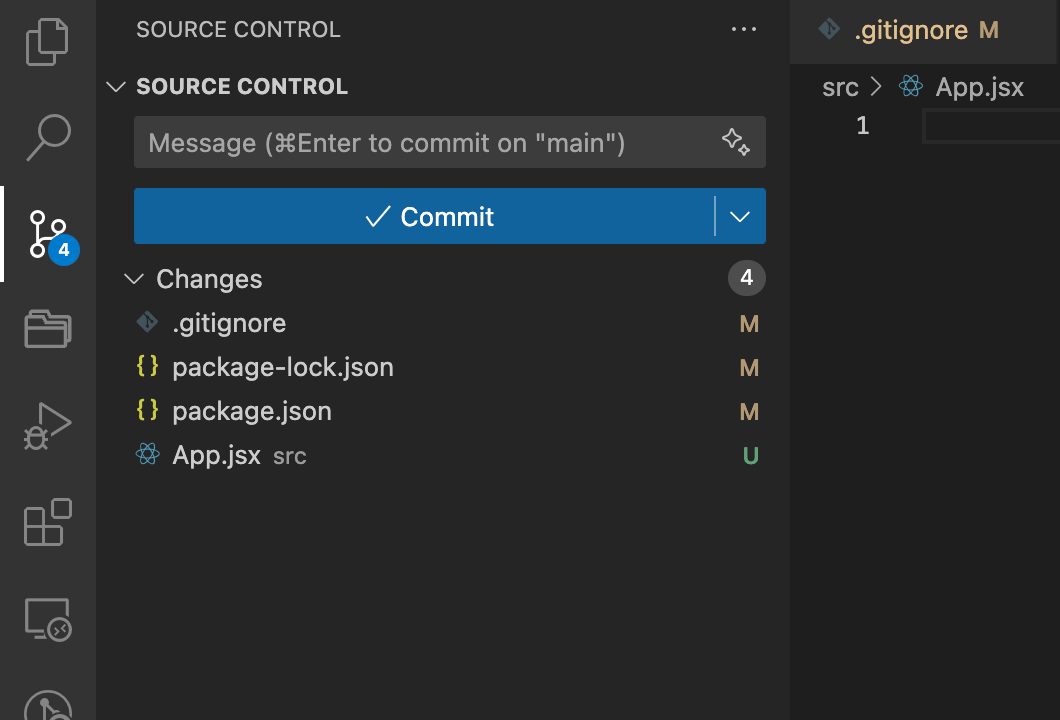 VS Code にある git 統合